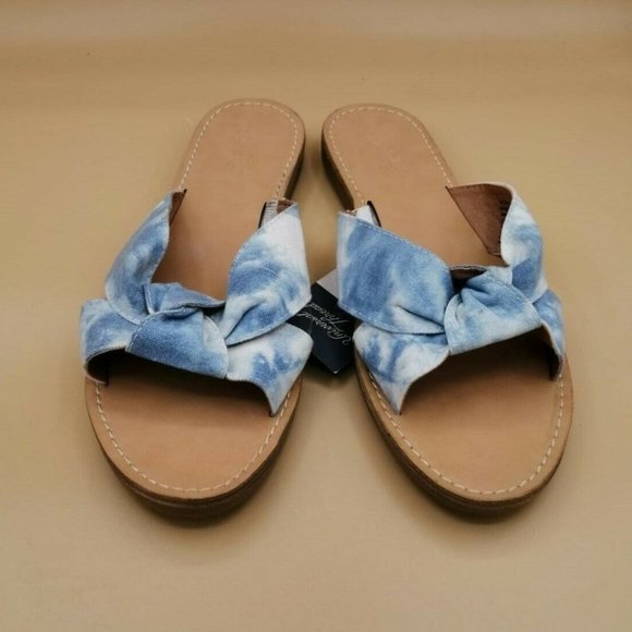 Universal Thread Shoes - Universal Thread Melody Knotted Slide Sandals Blue 7.5